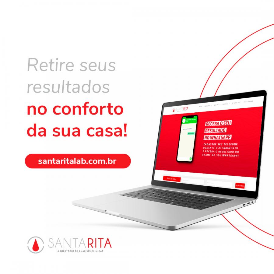 Retire seus resultados no conforto da sua casa - Laboratório Santa Rita